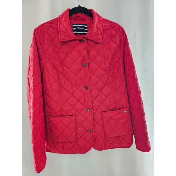 Saint James red quilted Jacket size 12 - Picture 2 of 12